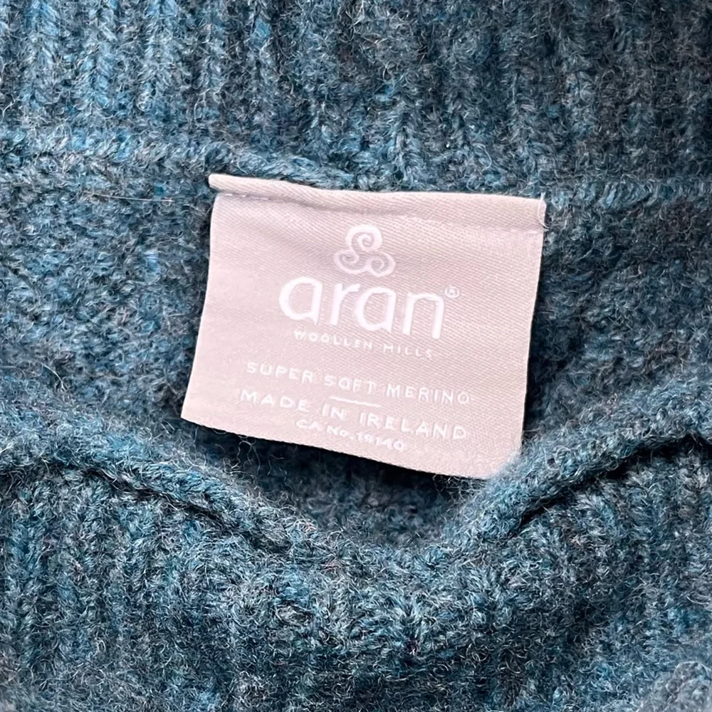 Aran Woollen Mills Merino Wool Cowl Neck Sweater | Irish Cable Knit | M - Picture 3 of 7
